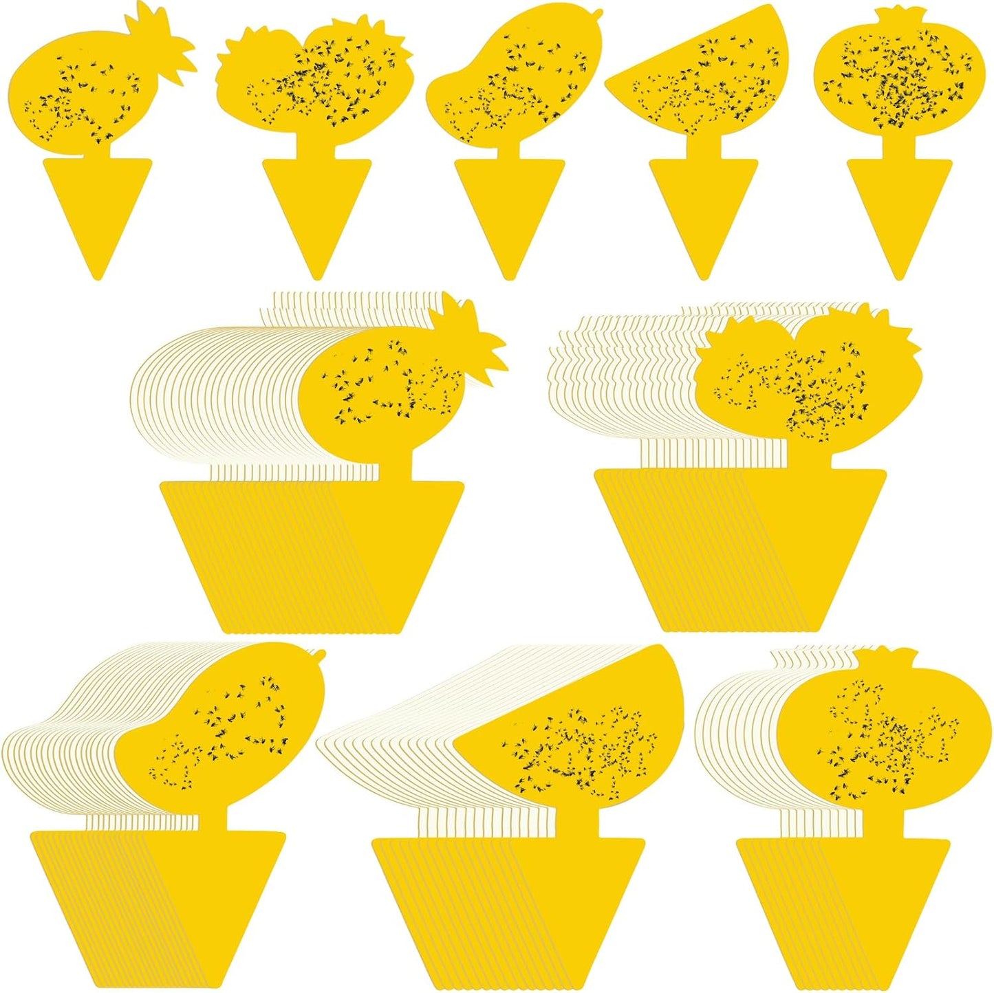 200 Sheets Fruit Fly Sticky Traps for Fruit Fly Gnat Trap for House Indoors Sticky Traps Catcher for Gnats Fungus Gnats Mosquito Catcher for Kitchen Outdoor Plants(Yellow)