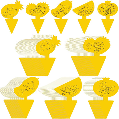 200 Sheets Fruit Fly Sticky Traps for Fruit Fly Gnat Trap for House Indoors Sticky Traps Catcher for Gnats Fungus Gnats Mosquito Catcher for Kitchen Outdoor Plants(Yellow)