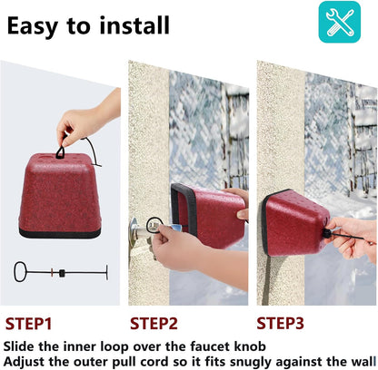 Outdoor Faucet Covers for Winter, 4 Pack Insulated Foam Faucet Cover Freeze Protection, Reusable Winter Spigot Covers Water Pipe Covers Hose Bib Covers