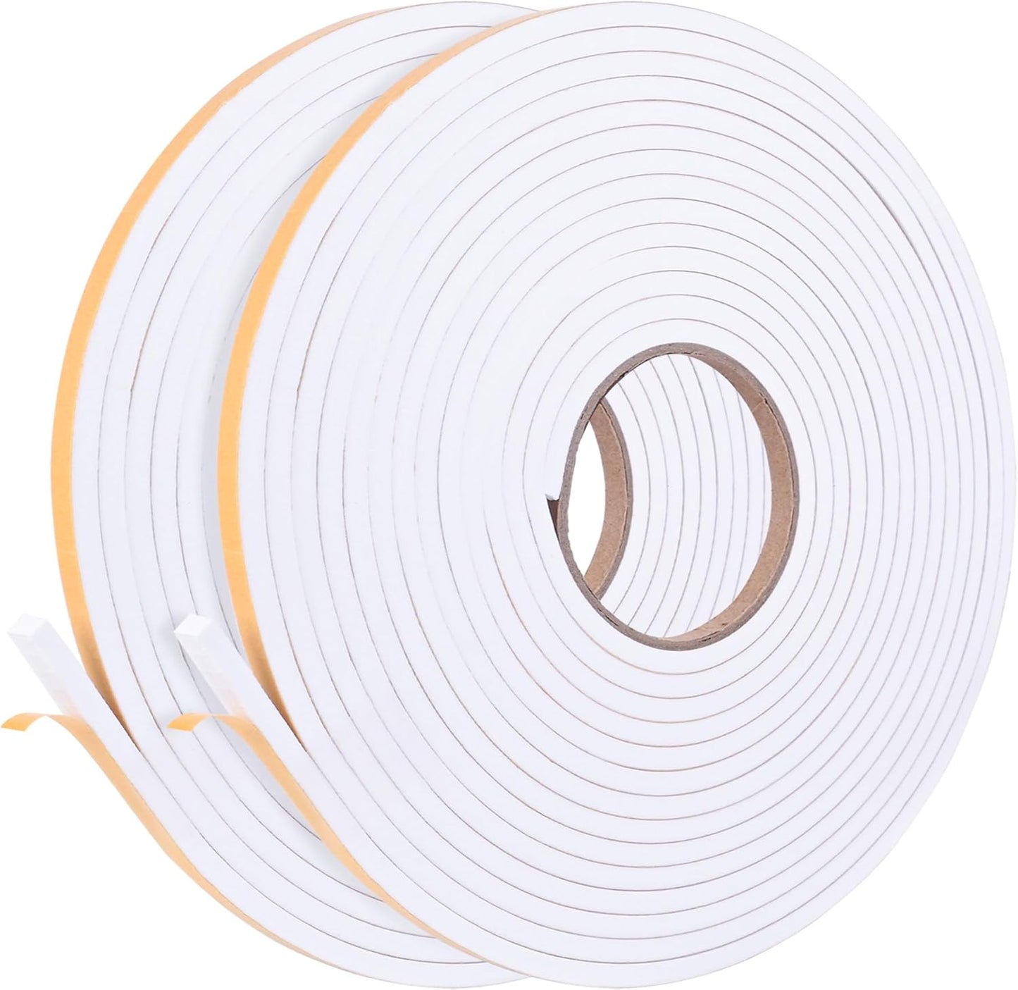 Self Adhesive Foam Tape Weatherstrip 1/2in x 1/4in x 42Ft High Density Foam Insulation Strips Foam Seal Weather Stripping with Strong Adhesive for Door and Window Sound Isolation Soundproofing, White