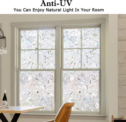 Kromapolis Blackout Window Privacy Film Total Light Blocking Room Darkening Window Covering, Removable Static Cling Frosted Glass Tint, Non-Adhesive, Black 17.5'' x 78.7''