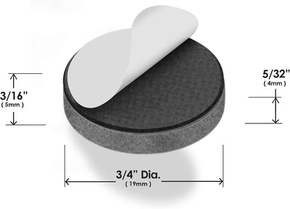 Slipstick Premium Wool Felt Furniture Pads/Floor Protectors (1 Inch Round Value Pack) Includes 40 Heavy-Duty Felt Chair Leg Pads with Self-Stick Adhesive, Gray, CB115