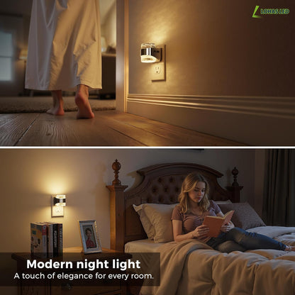 L LOHAS LED Night Light, Bubble Night Lights Plug into Wall,2 Pack 3000K/4000k/5000K Adjustable Color Temperature Night Light,Dimmable Nightlights with Dusk to Dawn Sensor for Rooms Bathroom Hallway