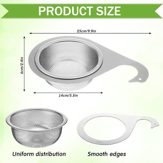 Honeydak 2 Pcs Stainless Steel Swan Sink Strainer Basket Multifunction Hanging Sink Colander Drain Basket Sink Food Waste Filter Quick Draining Kitchen Corner Tool on Faucet for Fruit Vegetable