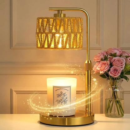 Candle Warmer Lamp with Timer Dimmer, Height Adjustable Modern Farmhouse Candle Warmer, Electric Candle Lamp Warmer with 2 Bulbs, Birthday Gifts for Women Mom, Gift for Home Decor