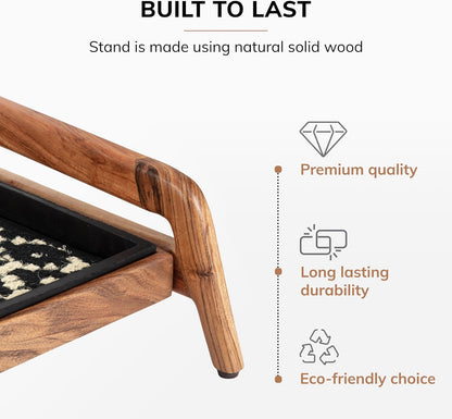 Anji Mountain Heavy Duty Waterproof Wooden Shoe Storage Mat Organizer/Boot Storage Tray Multi Use for Entryway with Coir, Tan Rectangle Embossed Insert, 1 Tier, Fits 2 Pair (26.5" Wide)