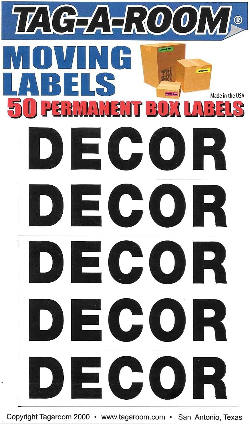 Tag-A-Room Box Content Moving Label (Linens)