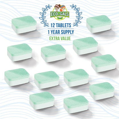 Eco-Gals Eco Swirlz Washing Machine Cleaner with Bonus Eco Scrubz Dishwasher Cleaner Add On 36 Count Deep Cleaning Tablets