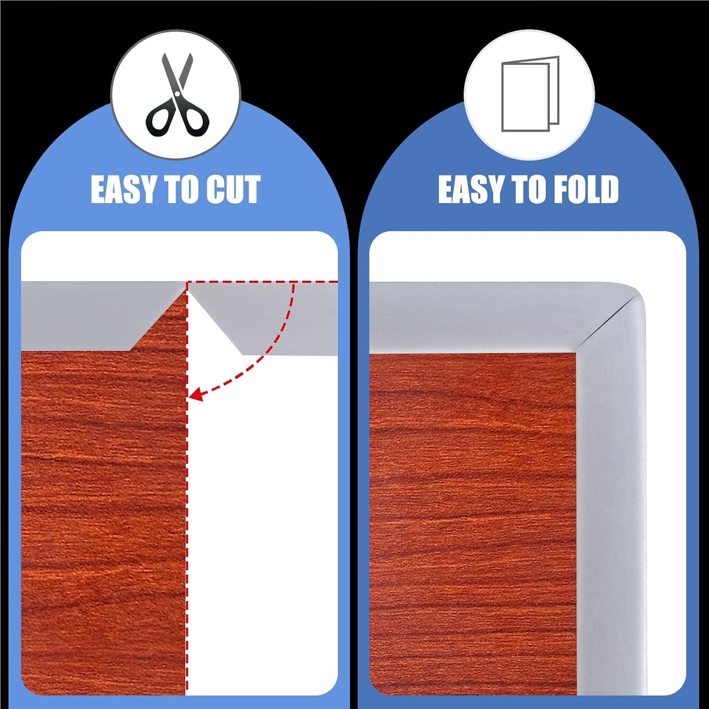 Slimline Cabinet Door Edge Protector, 3/4" Self Adhesive Peel and Stick Rubber Edge Guards, Flexible U Shaped Strips for Kitchen & Garbage Drawer Fronts, Edge Trims for Desks and Shelfves, Black, 10Ft