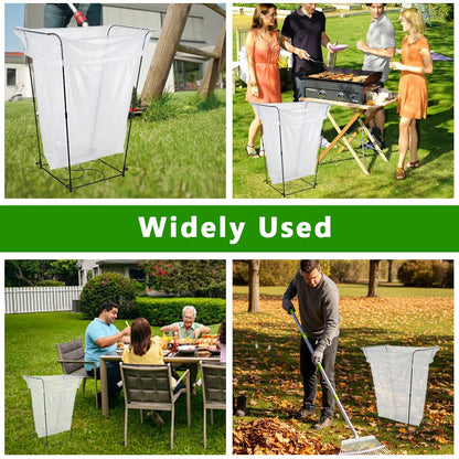 Trash Bag Holder, Garbage Bag Holder, Metal Leaf Bag Holder Stand | Portable Trash Bag Holder for 30-45 Gallon for Lawn, Yard, Camping, Outdoor, S-Shape Base