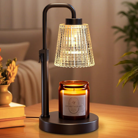 hyrion Candle Warmer Lamp with Timer Dimmable, Birthday Gifts for Women Mom, Adjustable Height Candle Warmer for Jar Candles, Flower Flameless Candle Lamps with 2 Bulbs, Housewarming, Home Decor