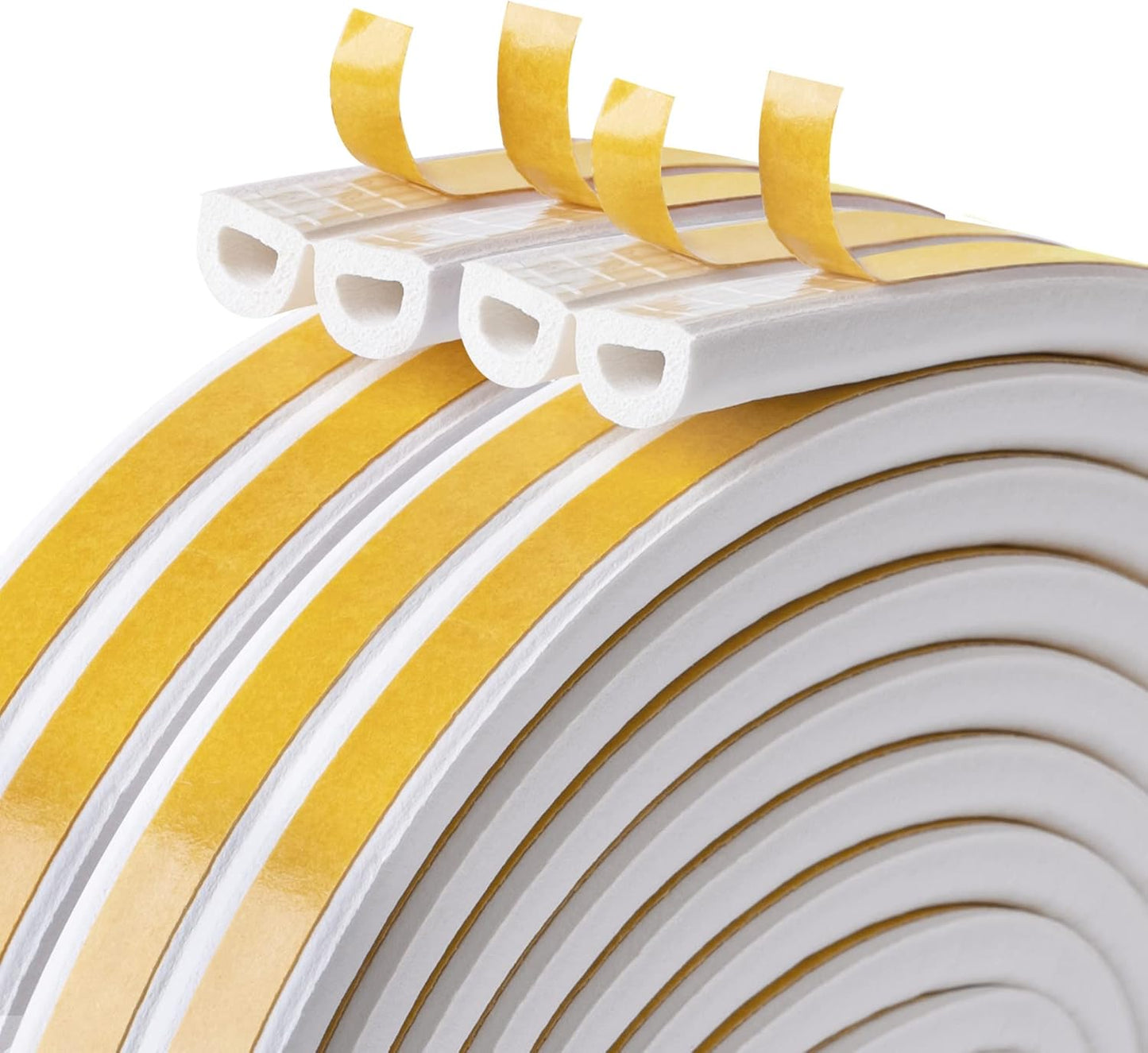 CloudBuyer Door Weather Stripping, Soundproof Insulation Seal Strip for Windows with Self-Adhesive Protection (White, 33Ft)