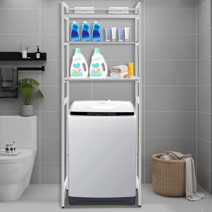 Gdrasuya10 Over the Washer and Dryer Storage Shelf for Laundry Room, 3 Tier White Washer Storage Utility Rack Shelf Laundry Storage Shelf Organizer Space Saving for Room