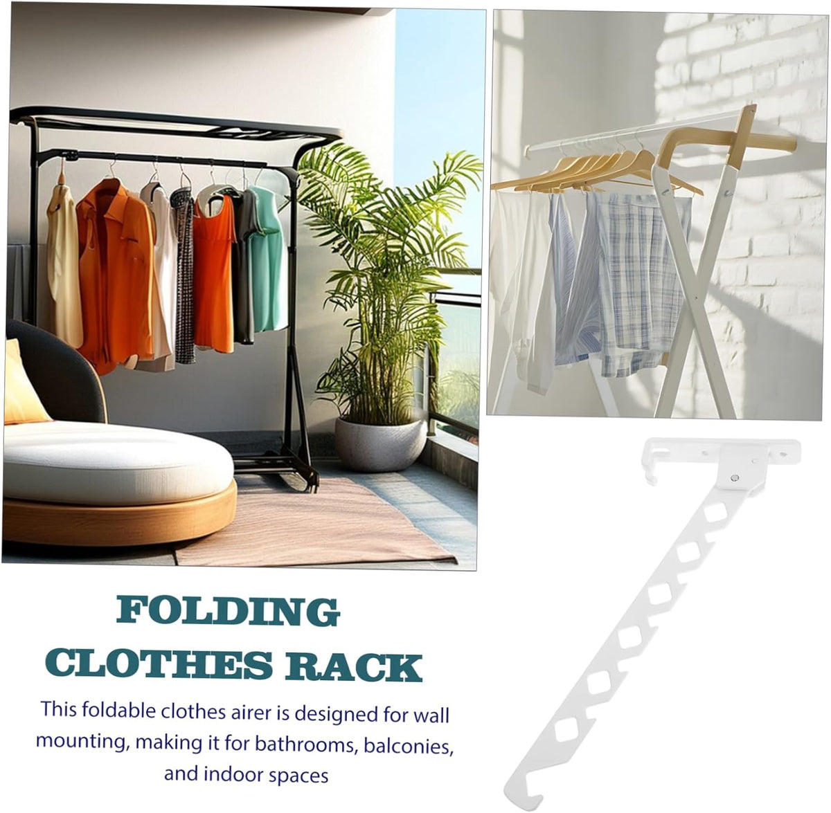 CHILDWEET Wall Mounted Drying Rack: Space Saving Laundry Hanger Foldable Clothes Drying Rack Organizer for Laundry Room Bathroom Hanging Decor