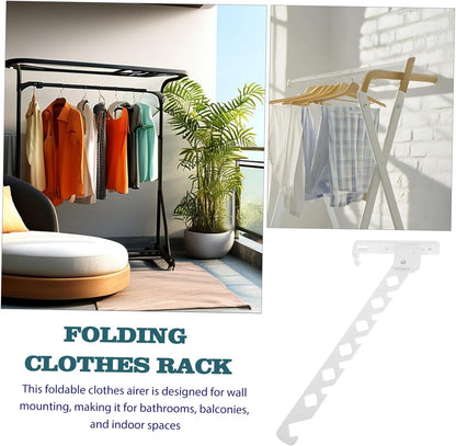 CHILDWEET Wall Mounted Drying Rack: Space Saving Laundry Hanger Foldable Clothes Drying Rack Organizer for Laundry Room Bathroom Hanging Decor