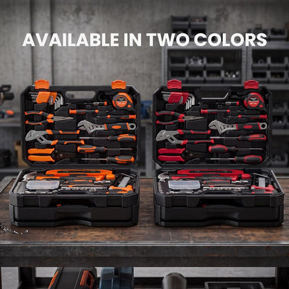 DUMOS 330-Piece Complete Homeowners Tool Box Set with Pull-Out Drawer | Durable Tool Kit, Versatile Home Repair Tool Kit for Auto & Household, DIY Projects