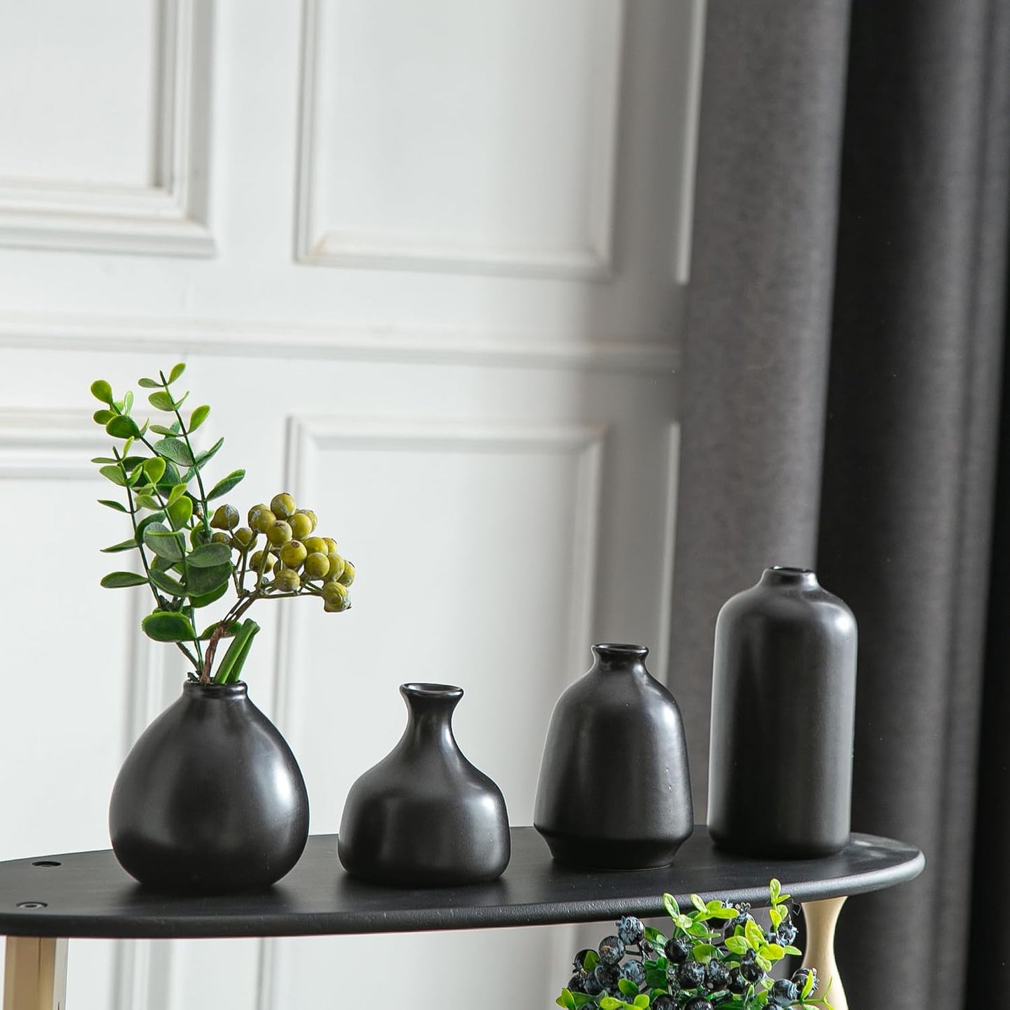 JOJUNO White Bud Vases, Small Ceramic Vase Set of 11, Mini Pottery Vases for Flowers, Decorative Pieces for Home Modern Decor, Boho Decor, Chic Accents for Living Room Dining Table Shelves