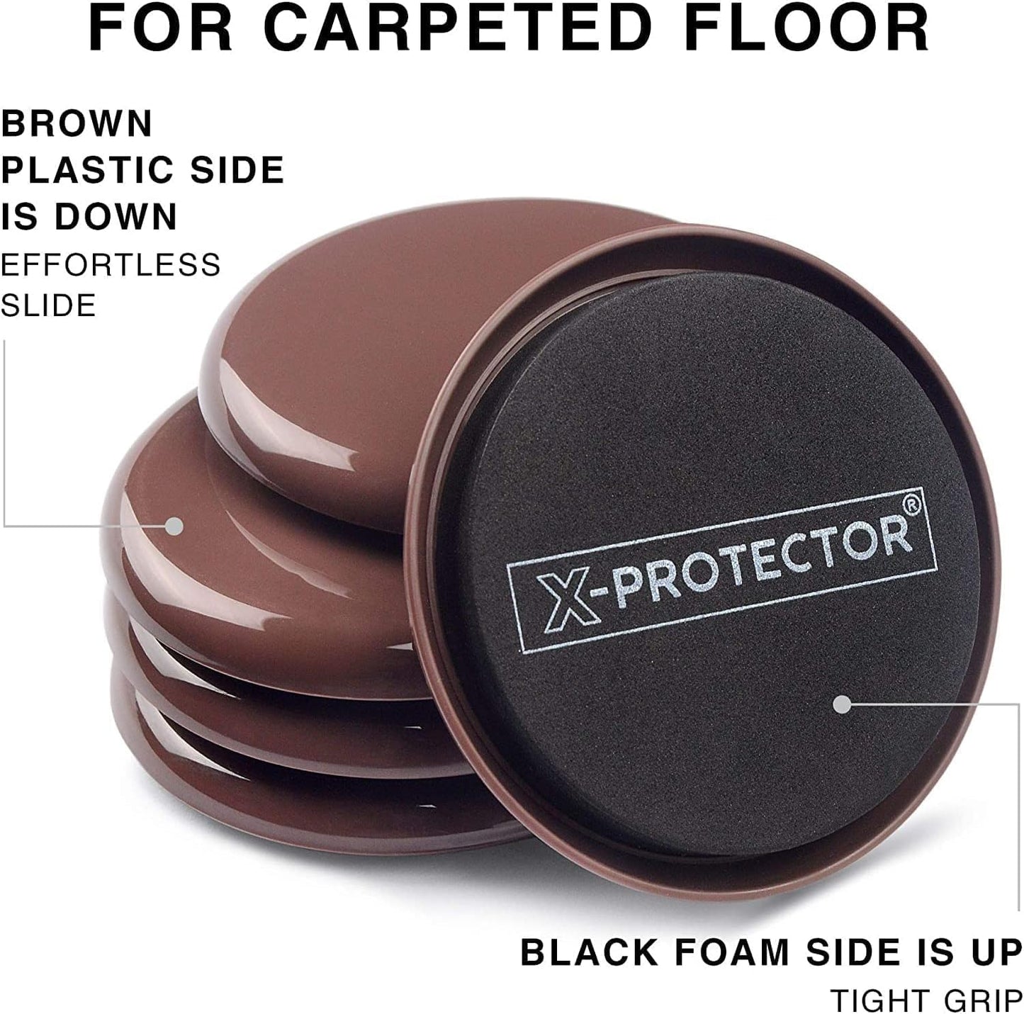 Chair Sliders X-PROTECTOR – Furniture Sliders 40 pcs Carpet Sliders 1” – The Best Furniture Moving Pads – Premium Chair Leg Floor Protectors – Slide Effortlessly with Chair Pads & Protect Your Floor!