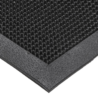 Notrax T28 Scrape® Moisture Trap Entry Scraper Mat, Outdoor Natural Rubber Doormat for Home or Business, Medium-Duty, Beveled Edges, 24" x 32", Black, T28S2432BL