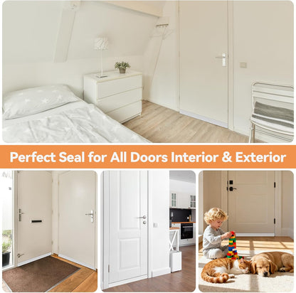 Door Draft Stopper, Ohuhu 39"L x 2"W Silicone Weather Stripping Under Door Seal for Exterior Interior Doors, 1" Widened Strong Adhesive, Soundproof Door Sweep Strip to Block Cold, Noise, Light Pests