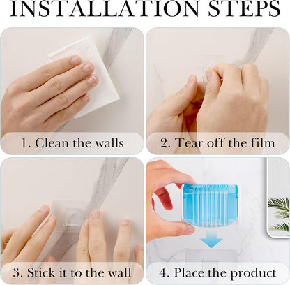 1 Pack Toothbrush Holder Wall Mounted with Cover for Bathroom, 2 Slots Toothbrush Storage Organizer for Shower, Self Adhesive Toothbrush Hanger (Grey)