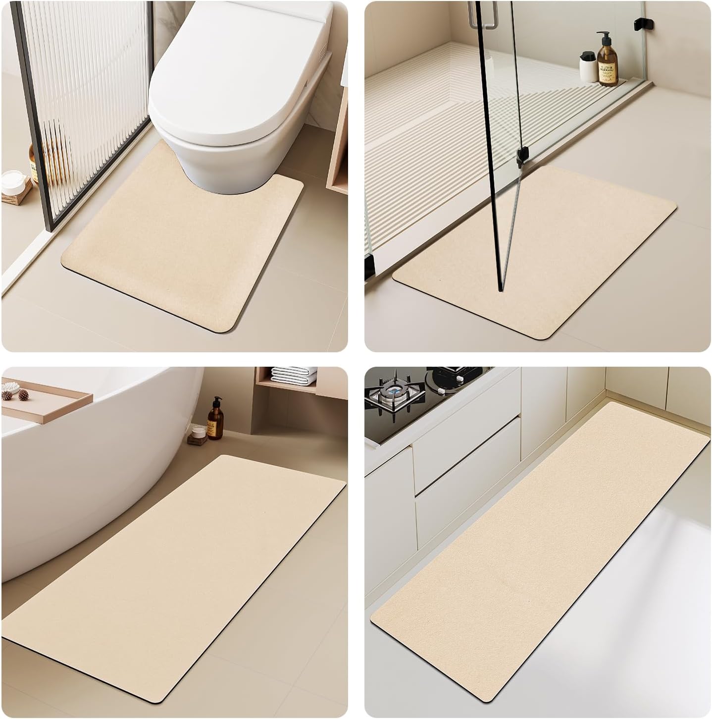 TYUU Bath Mat, Bathroom Rugs Non Slip Washable Thin Absorbent Quick Dry Bath Mat Fits Under Door Bathroom Floor Mat Perfect for Bath, Shower, or Sink 16"x24" Dark Grey