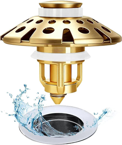 AzWzz Bathroom Sink Stopper,Sink Hair Catcher,Bathroom Sink Drain Strainer Pop Up Drain Cover Plug,Universal for 1.1 to 1.65in Sink Drain Hole