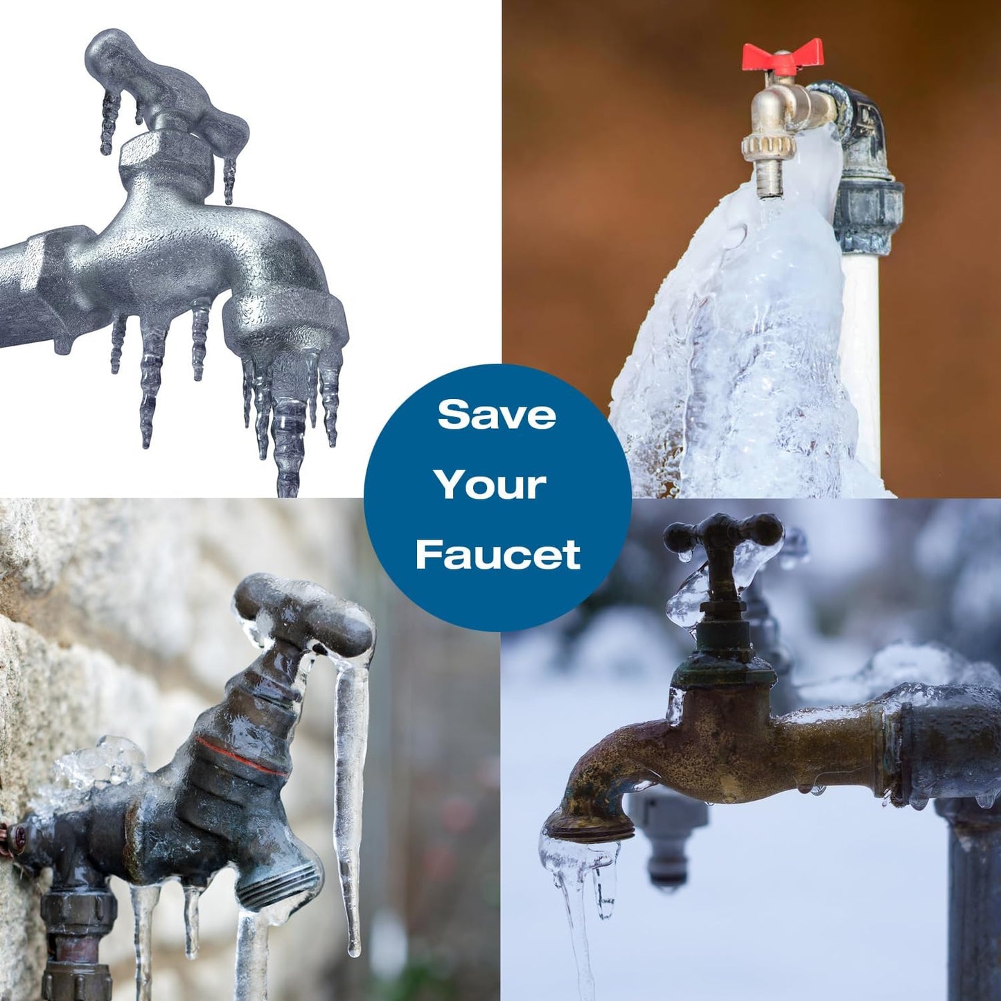 H&G lifestyles Outdoor Faucet Freeze Protection, Heavy Duty Brass Spigot | Replacement Faucet Covers for Winter, Freeze Proof Protector, Easy to Install, Saves Water