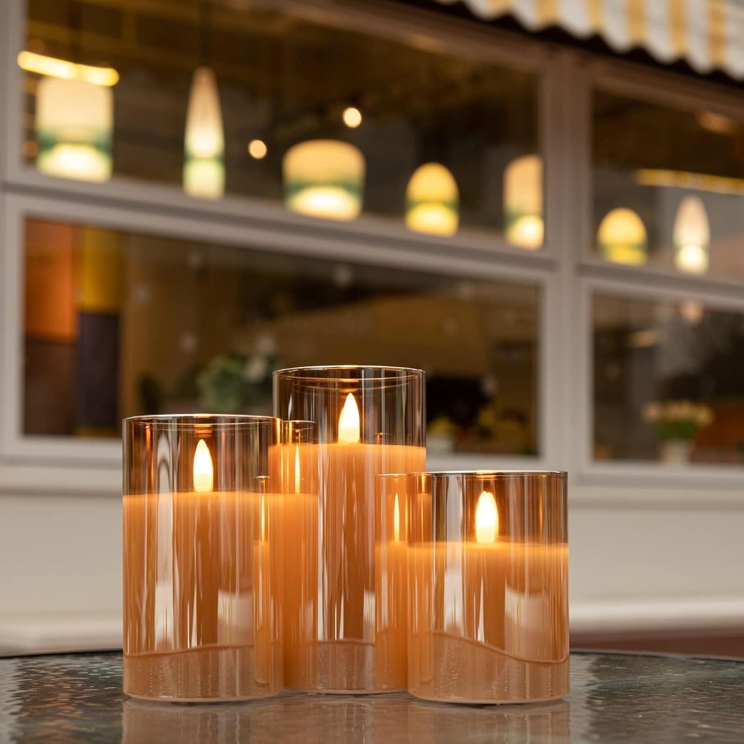 ANGELLOONG Flickering Flameless Candles, Realistic Battery Operated Candles with Remote and Timer, Set of 3 LED Candles for Room Fall Home Wedding Decor Centerpieces Table Party Valentines Decorations