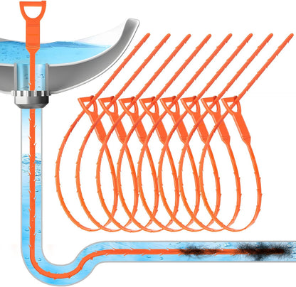 Forlivese 4 Pack 25 Inch Drain Snake,Drain Clog Remover,Sink Snake for Sewer Kitchen Sink Bathroom Tub Toilet Clogged Drains Relief Cleaning Tool