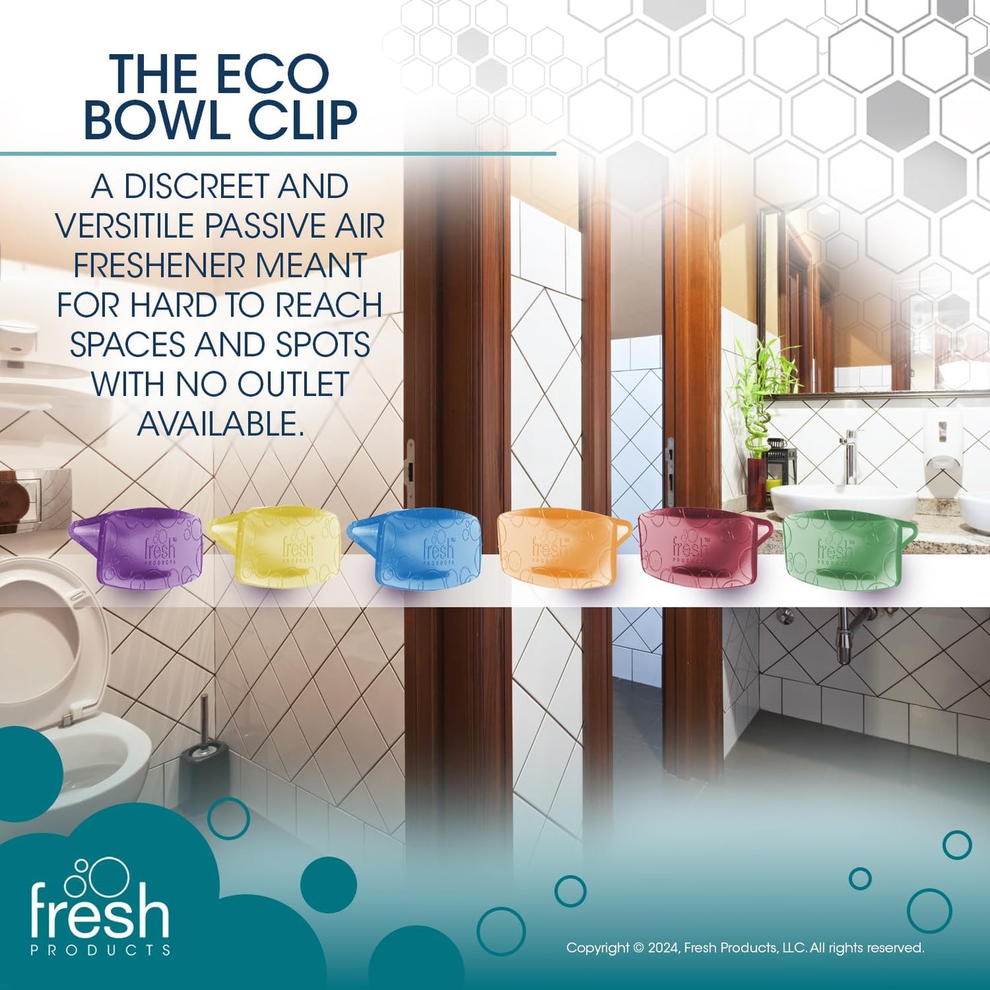 Fresh Products Toilet Bowl Eco Bowl Clip 2.0 Toilet Bowl Air Freshener - Sample Pack (8 Scents)