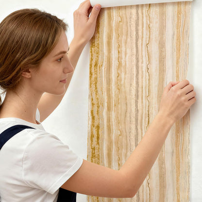17"x118" Peel and Stick Wallpaper for Renter Friendly, Removable Wallpaper Peel and Stick, Self-Adhesive Textured Contact Paper for Walls, Cabinets, Countertops(Geometric Clay)