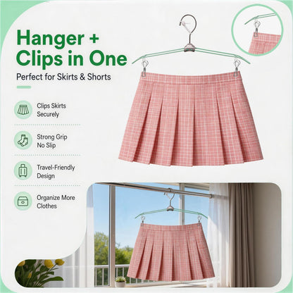ROOM127 Travel Hangers with Clips, 5 Pack Foldable Stainless Steel Hangers | Windproof Non-Slip Portable Clothes Hangers for Cruise, Camping, RV, Hotel, Suitcase, Silver