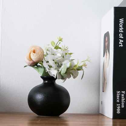 White Bud Vases, Ceramic Small Vase Set of 5, Mini Vases for Fresh and Dried Flowers, Modern Home Decor, Pottery Centerpiece Table Decorations