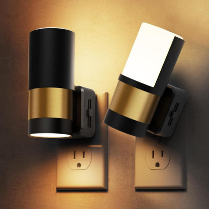 L LOHAS LED Night Light Plug in, Night Lights Plug into Wall, Light Sensor, 0-100LM Soft White 3000K, Dimmable Night Light, Modern Nightlight for Kids Bathroom Hallway Bedroom Kitchen Stairway, 2 Pack