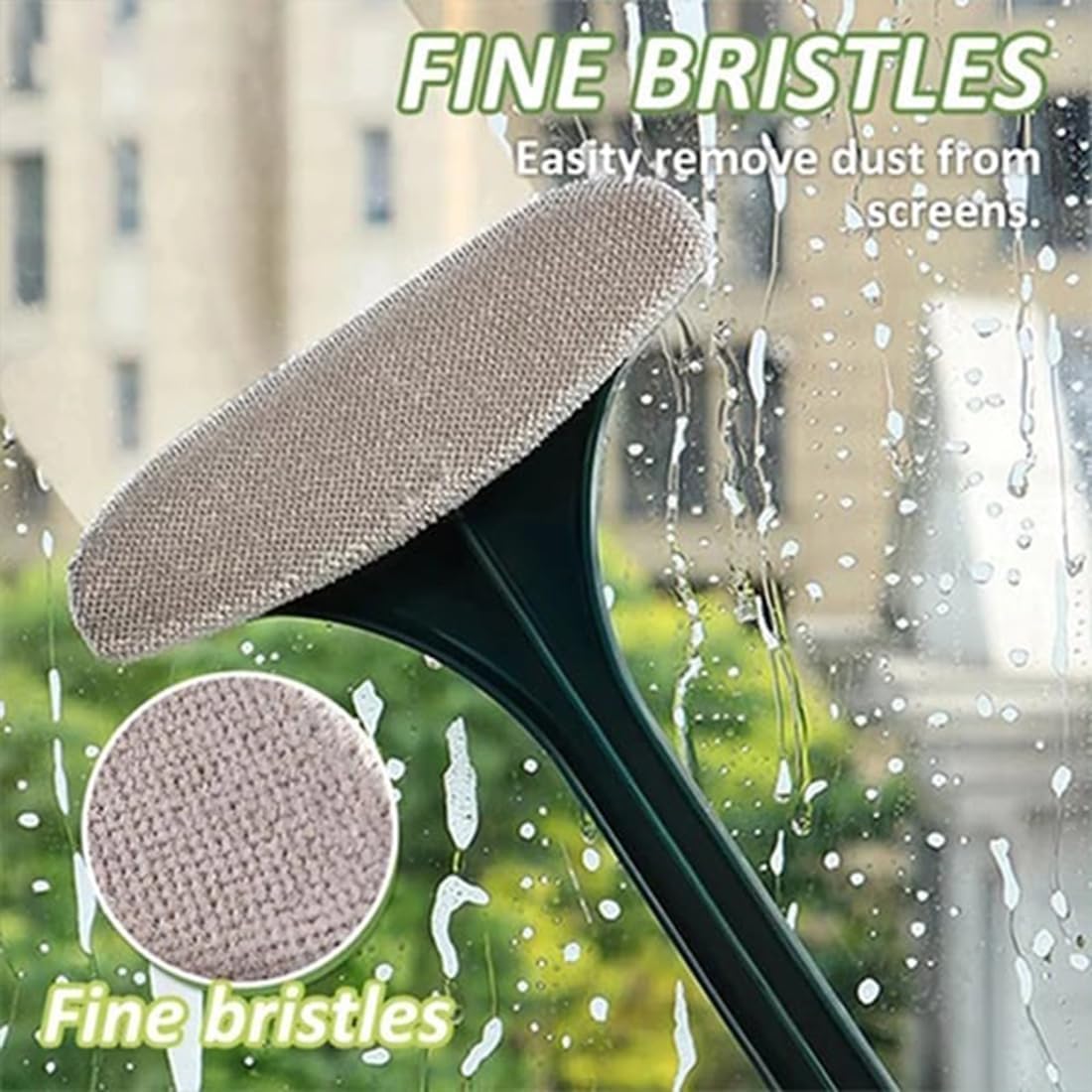 2 in 1 Mesh Cleaner Brush, Double Sided Wet & Dry Dual Purpose Window Screen Cleaning Brush, 2 in 1 Multifunctional Screen Brush, Extendable 2 in 1 Mesh Cleaning Brush (2Pcs-F)