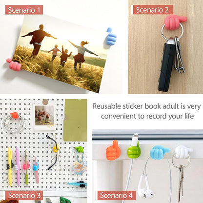 36Pcs Creative Thumbs Up Wall Hooks,Self Adhesive Thumb Cable Organizer Clips,Cute & Fun Cord Cable Clips,Applicable to Kitchen,Bathroom, Bedroom, Office and Other scenarios