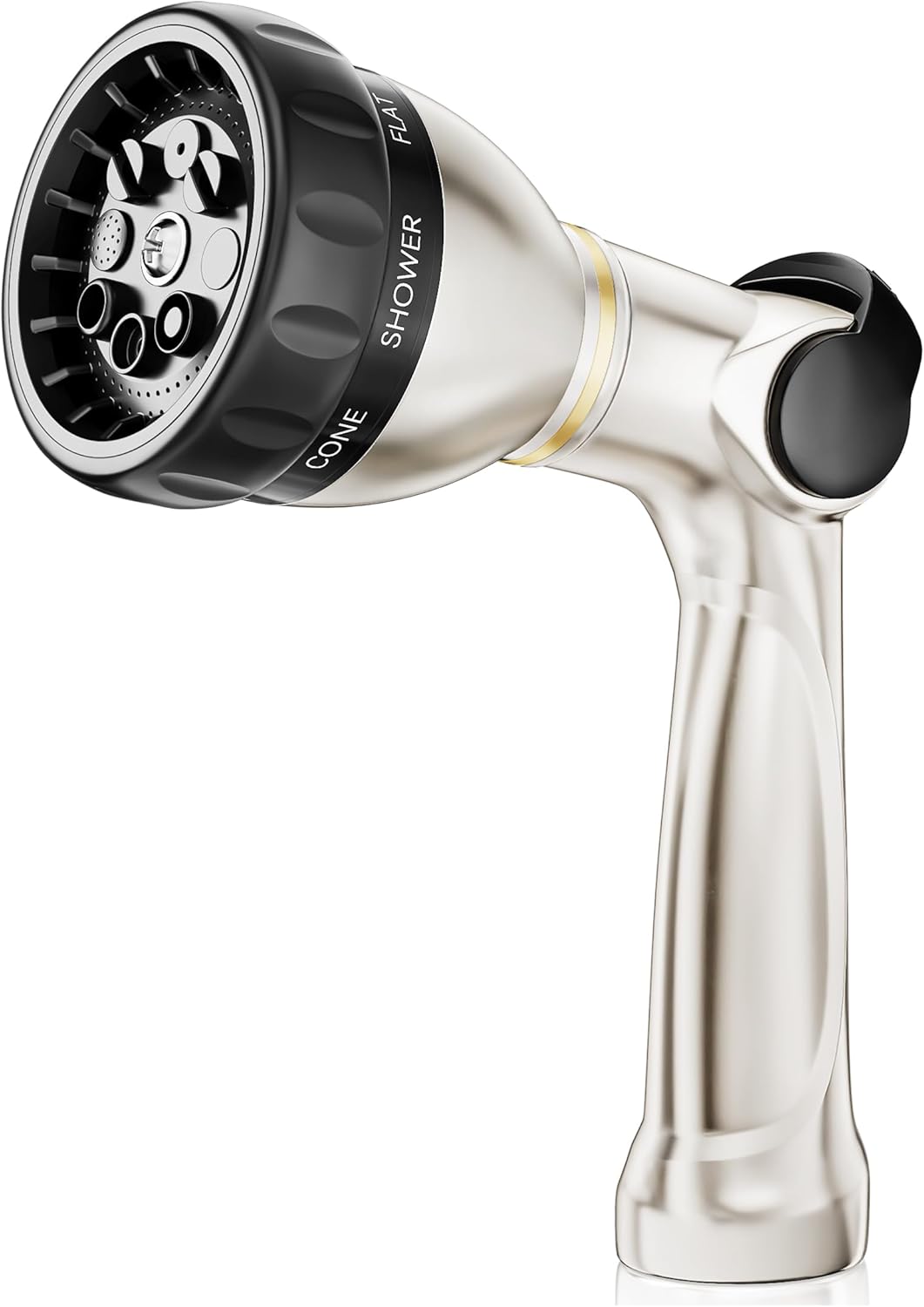 V.C Formark Garden Hose Nozzle, Heavy Duty Metal Water Hose Nozzle with 8 Adjustable Spray Patterns,Hose Sprayer with Thumb Control for Garden Watering, Car Washing, Pet Bathing & Window Cleaning