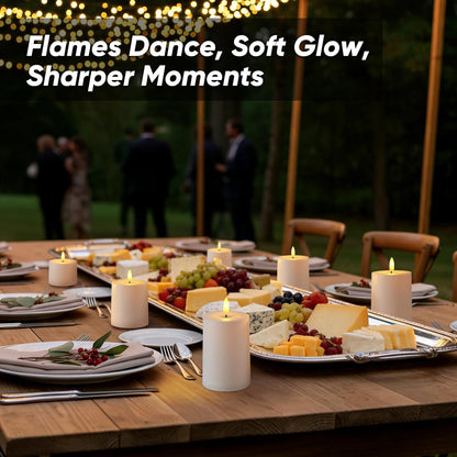 Raycare 3"x2.5" White Outdoor Waterproof Flameless Candles with Remote and Timer, Realistic LED Candles, Battery Operated Electric Fake Pillar Candles for Porch, Patio, Garden, Set of 2