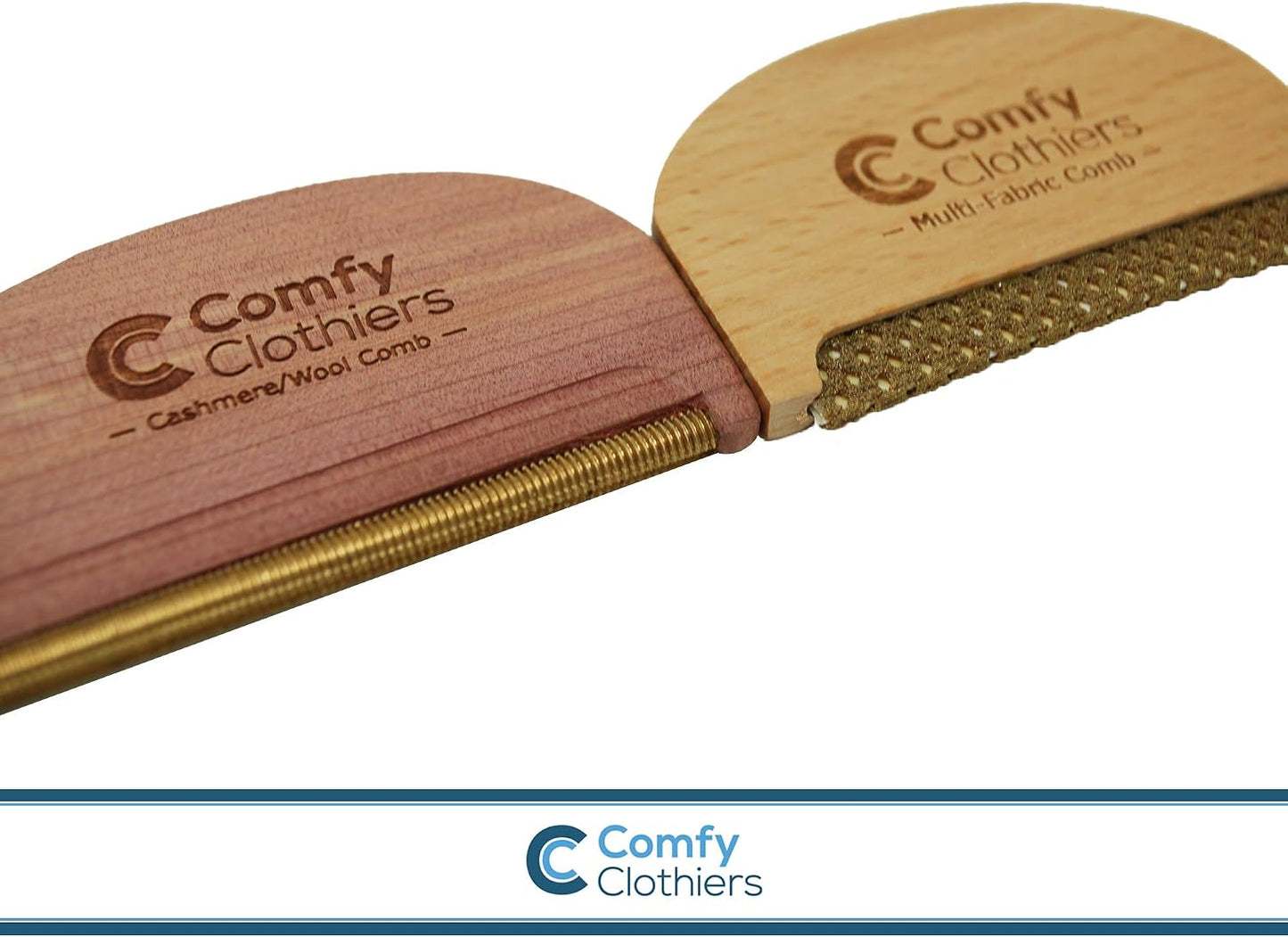 Comfy Clothiers Cedar Wood Cashmere Comb & Beech Wood Sweater Shaver Comb Combo Pack (One of Each Type) – Multi-Fabric Shaver Removes Pills, Fuzz and Lint from Garments