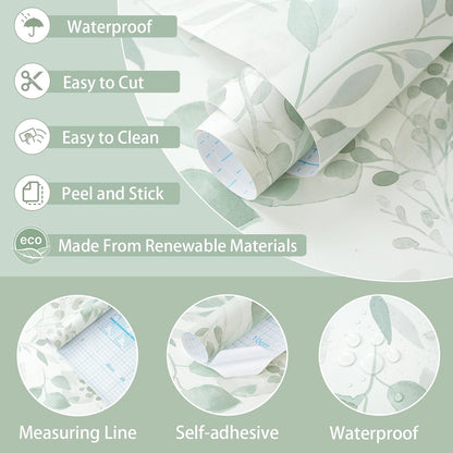 Safiyya Peel and Stick Wallpaper Boho Modern Beige Leaf Contact Paper Peel and Stick Wall Paper Self Adhesive Removable Wallpaper for Bedroom Bathroom Vinyl Roll 78.7"x17.3"