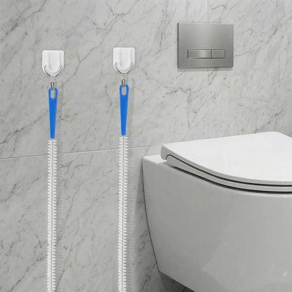 2Pcs Drain Cleaning Brush, Long Drain Clog Remover Tool 23.6inch, Pipe Brush Cleaner with Nylon Bristle, Sink Drains Cleaner Flexibly Bendable for Toilet, Kitchen Sink, Bathroom Hair Clogging, Shower