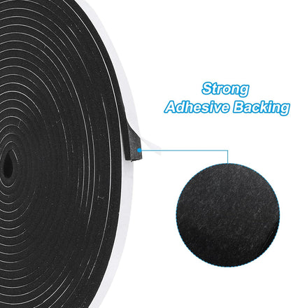 PATIKIL Weather Stripping Door Seal Strip, 3/8 Inch x 1/4 Inch x 32 Ft Self Adhesive Soundproof High Density Foam Tape Insulation for Door Window Air Conditioning, White - Colors A