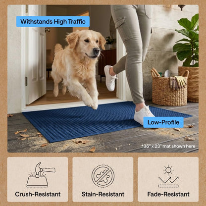 GORILLA GRIP® Ultra Absorbent Front Door Mat Outside Entrance, Traps Dirt and Moisture, HydroABSORB Indoor Outdoor Doormat Holds Up to 1.7 Cups Water, Stain and Fade Resistant Welcome Mat, 29x17 Black