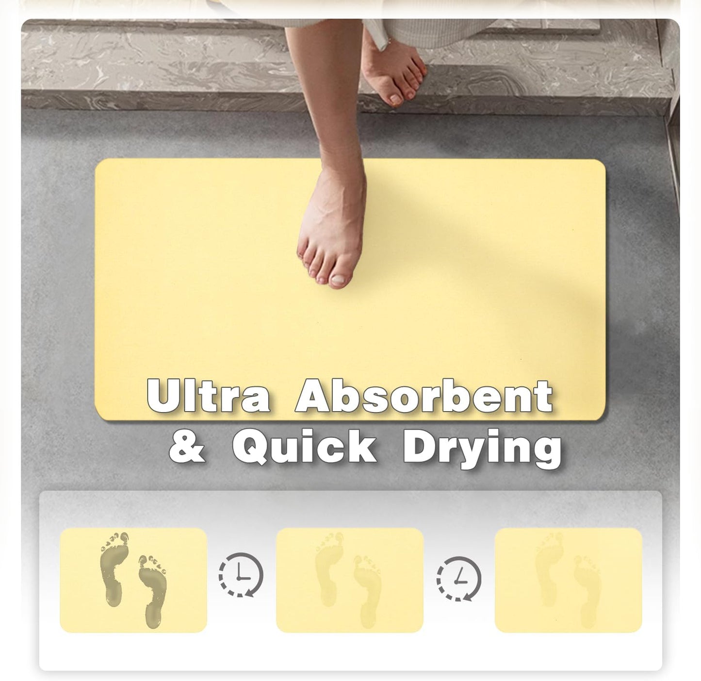 TYUU Bath Mat, Bathroom Rugs Non Slip Washable Thin Absorbent Quick Dry Bath Mat Fits Under Door Bathroom Floor Mat Perfect for Bath, Shower, or Sink 16"x24" Dark Grey