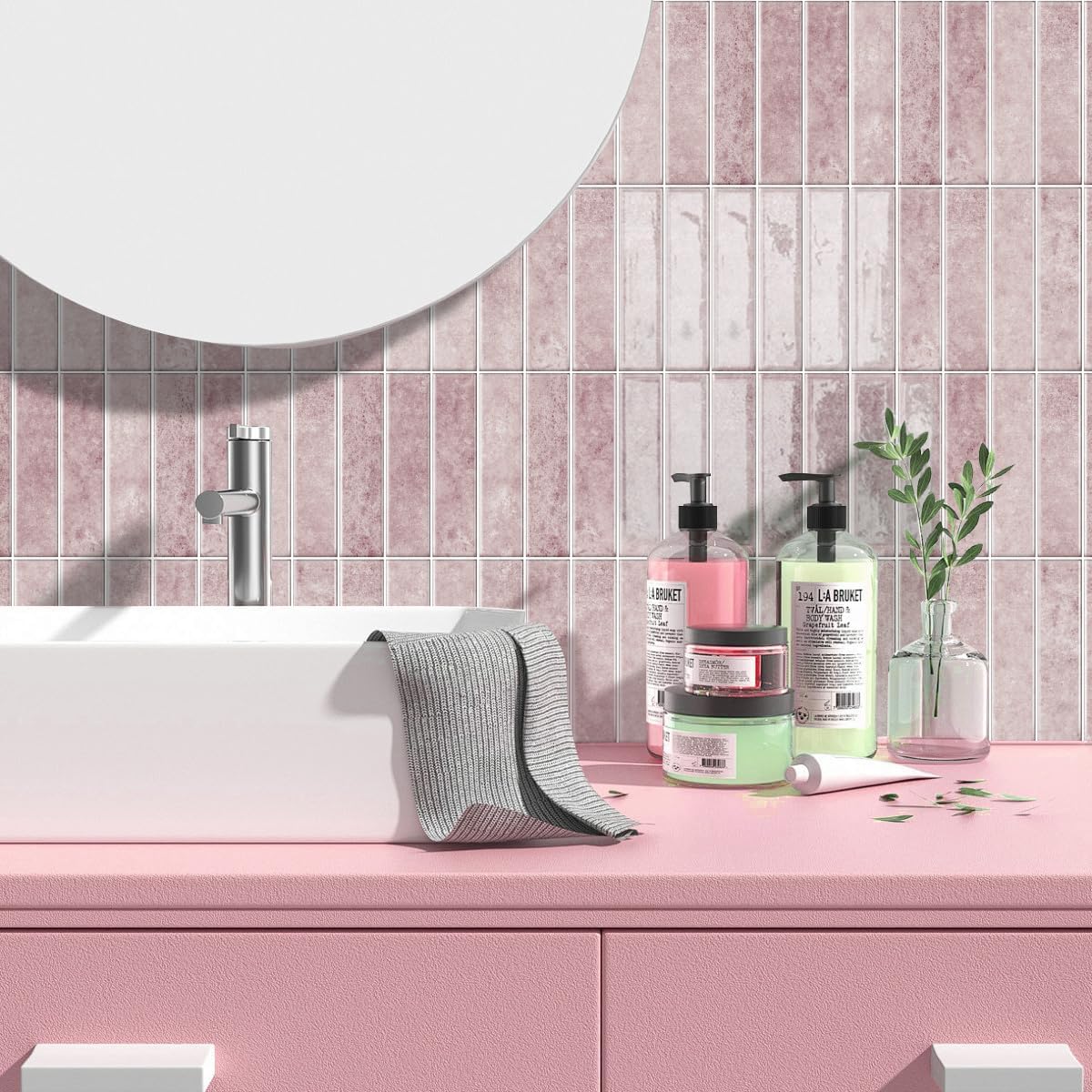 Alwayspon 10 Sheets 12x12inch Beige 3D Vinyl Backsplash Tiles, Self-Adhesive Peel and Stick Wall Tile Stickers Stick on Subway Tiles for Kitchen Bathroom Wall