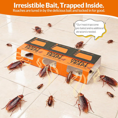 20 Pack Roach Traps, Cockroach Traps Indoor Home, Glue Roach Traps, Child & Pets Safe(Upgrade Recipe)