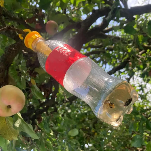 Bottle-Style wasp Trap—Reusable Outdoor Hanging wasp Trap with a Screw-on lid and Hook