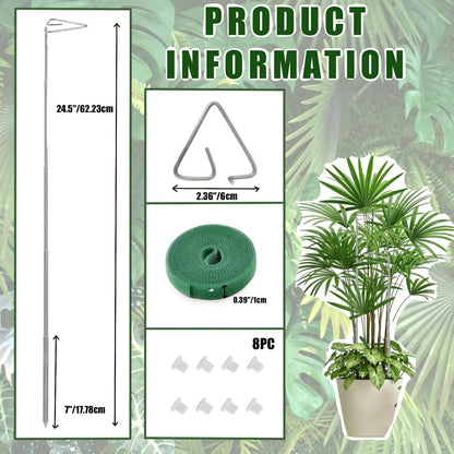 6 Pack Extendable Metal Plant Stakes, Length Scalable from 7IN to 24.5IN Plant Support Stake，with Plant tie Tape Extendable Plant Stakes for Indoor Plants Flowers, Tomatoes