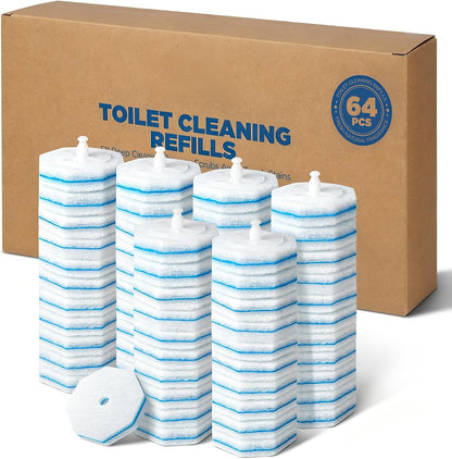 64 Count Toilet Wand Refills for Clorox Toilet Wand, 5X Cleaning Power Toilet Bowl Cleaners with Exclusive Formula, High-Density Disposable Toilet Brush Scrubber - No Falling Apart, Fresh Fragrance